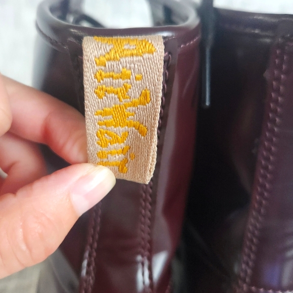 New Dr. Martens Cherry Red Air Wair Vegan RubOff 1460 Lace Up Boots - Picture 10 of 15